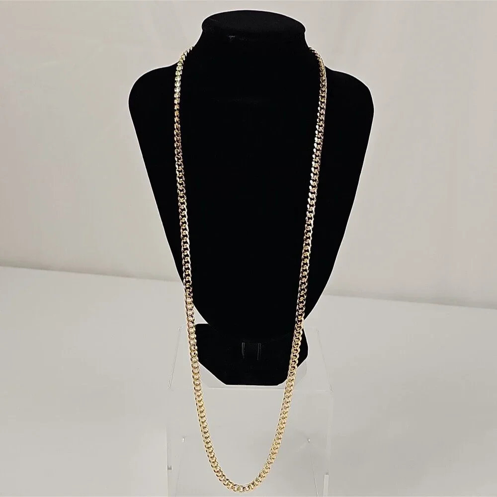 14K Gold Filled Cuban Curb Link Chain Necklace 26